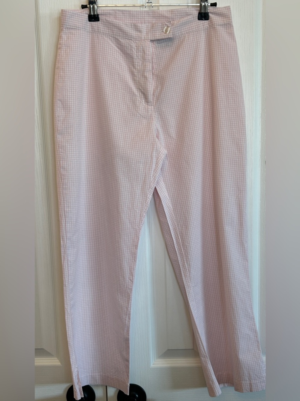 Vintage Pink Gingham Cropped Pants Beechers Brook S Cotton EUC